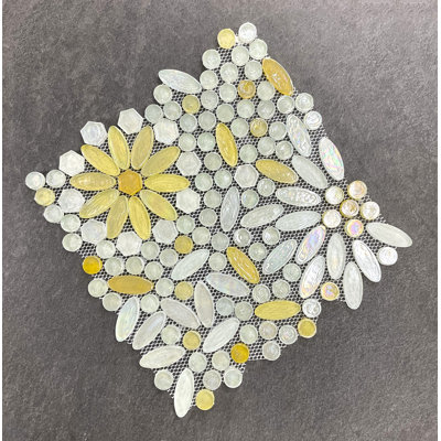 Floral Pattern Glass Mosaic Tile – Decorative Wall & Backsplash Tile