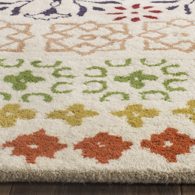 Kouerga bHand Tufted Wool Floral Rug, Runner 2'3" x 11'