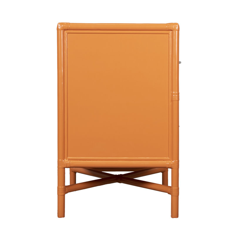 Venice 4 Drawers 54" W Double Dresser, Citrus Orange