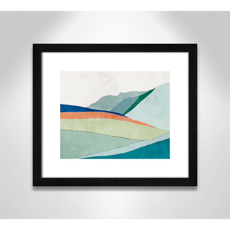 Camuto Hills Beneath R mobile Sun - reproduction d'art, Papier avec cadre en bois noir, H 13 po x l 15 po x P 0,75 po