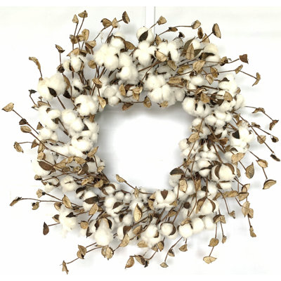 24" Cotton Wreath