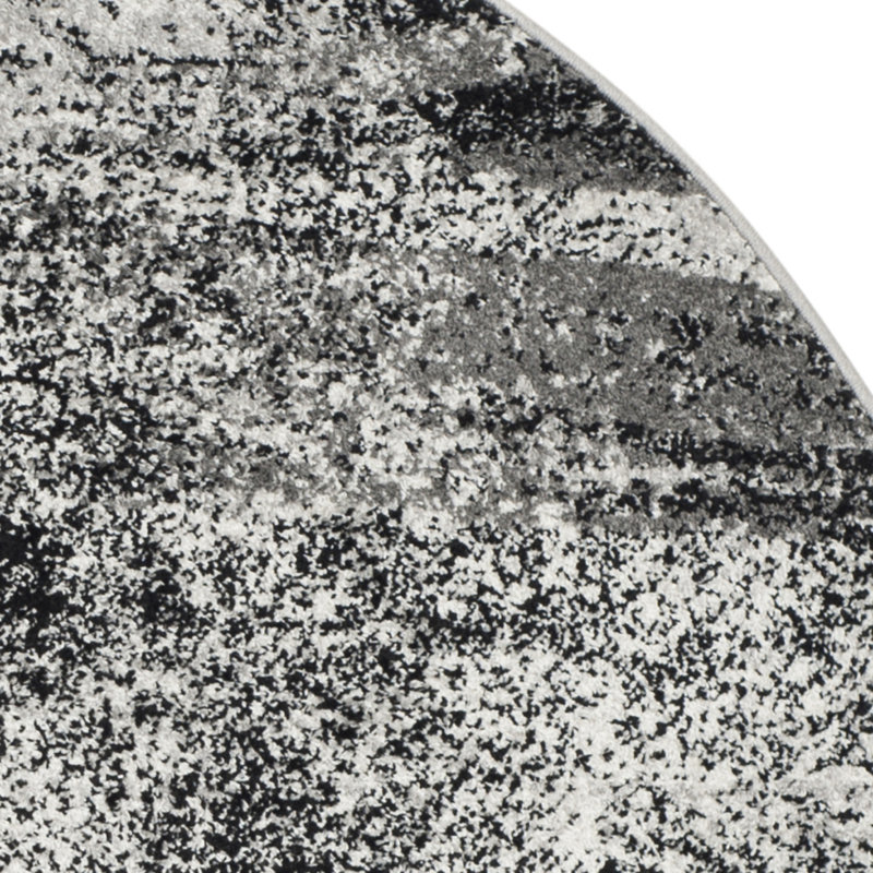 Tapis à motif abstrait Algonquin Performance, Rond 10pi, Silver/Gray