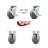 5 Inch Thermoplastic Rubber Caster Set with 2 Brakes/Swivel Lock 2 Rigid SCC/SCC-30CS520-TPRRF-TLB-BSL-2-R-2