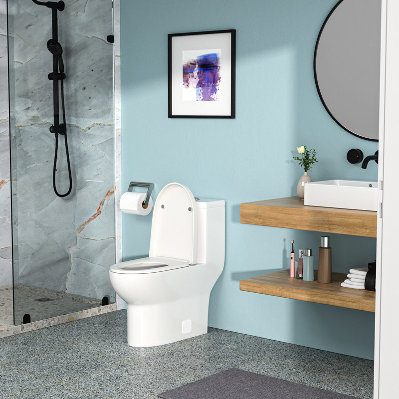 Toilette en céramique avec composants - assure une salle de bain à double chasse fiable, silencieuse et puissante