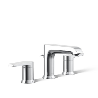Kohler Hint Widespread Bathroom Faucet with Pop-Up Drain Assembly, 3 Hole 2-Handle Bathroom Sink Faucet, 1.2 gpm