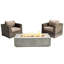 Ensemble de conversation pour 2 personnes avec foyer et coussins Sunbrella Darrione-103730678