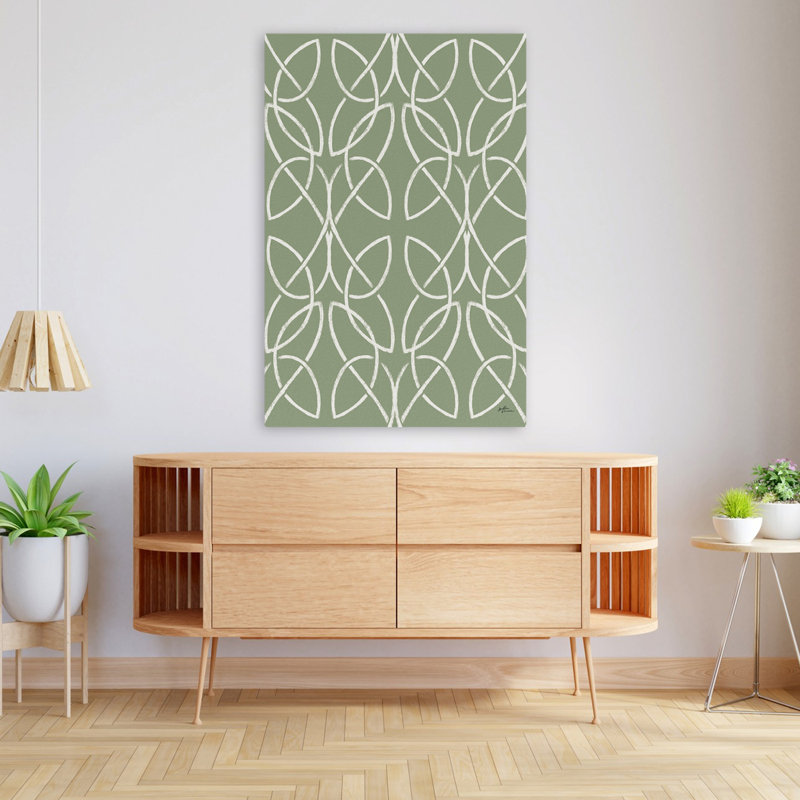 Motif de bénédiction irlandaise IIIB - Art irlandais vert crème celtique, H 48 po x l 32 po