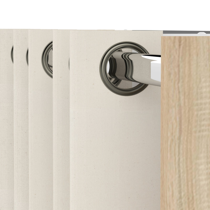 112cm - 185.3cm Closet System, Oak / Ecru Curtain