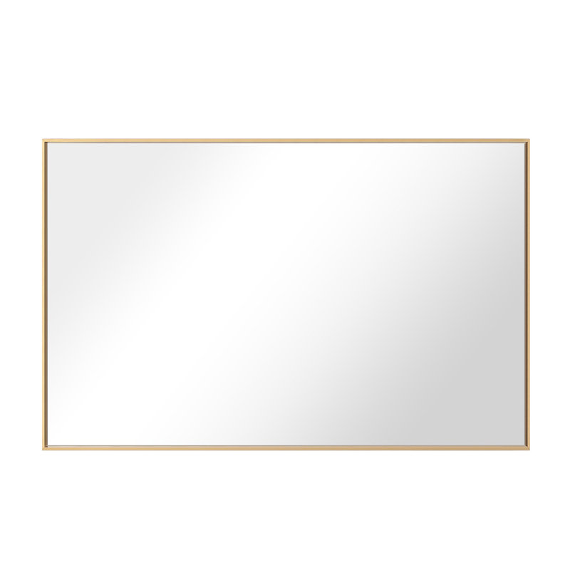 Modern & Contemporary Rectangle Bathroom Vanity Mirror Metal Framed Wall Mirror, Gold, 40" x 27"