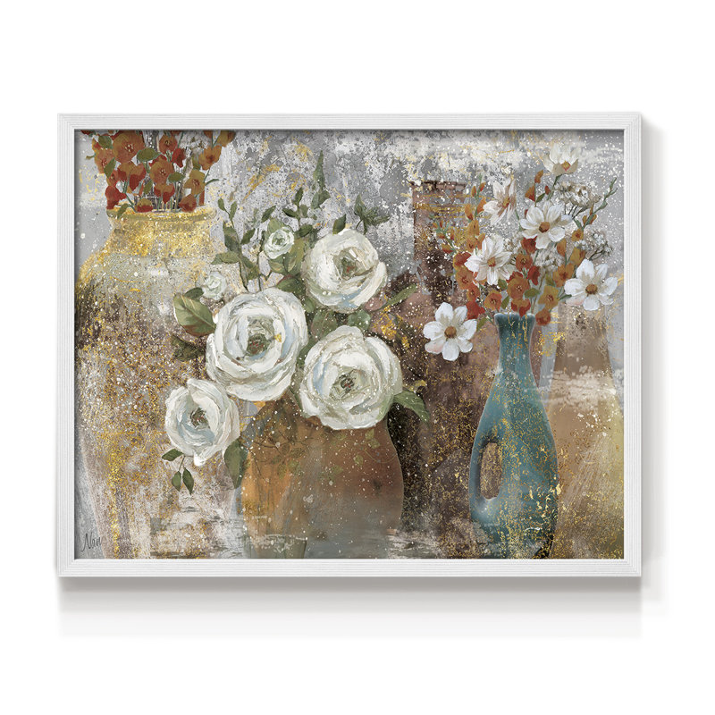 Vessels and Blooms Spice - Reproduction encadrée - Restickable, H 11 po x l 14 po, Blanc