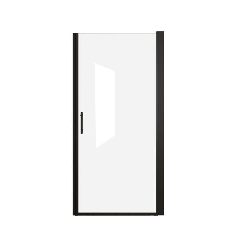 Portes de baignoire et de douche modernes noires mattes, verre trempé, conception peu encombrante