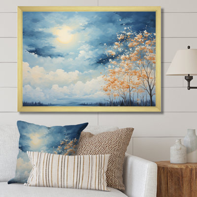 Nuage canopée pointillisme paysage I - paysages, art mural sur toile