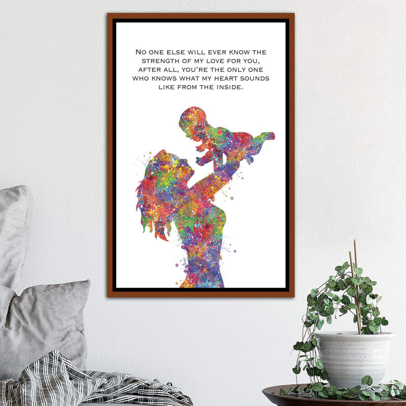 «Mother Baby Quote» - Impression, H 60 po x l 40po x P 1,5 po, Cadre bois classique