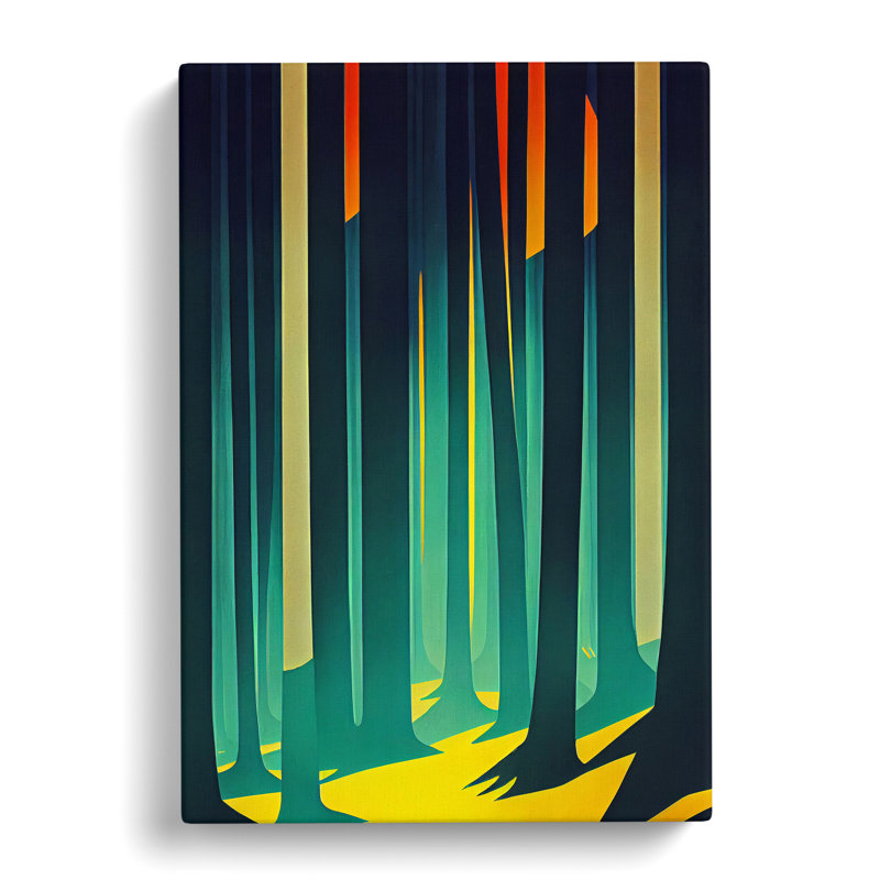 Vivid Forest Abstract - Wall Art, 50cm H x 35cm W, Wrapped Canvas, No Matte