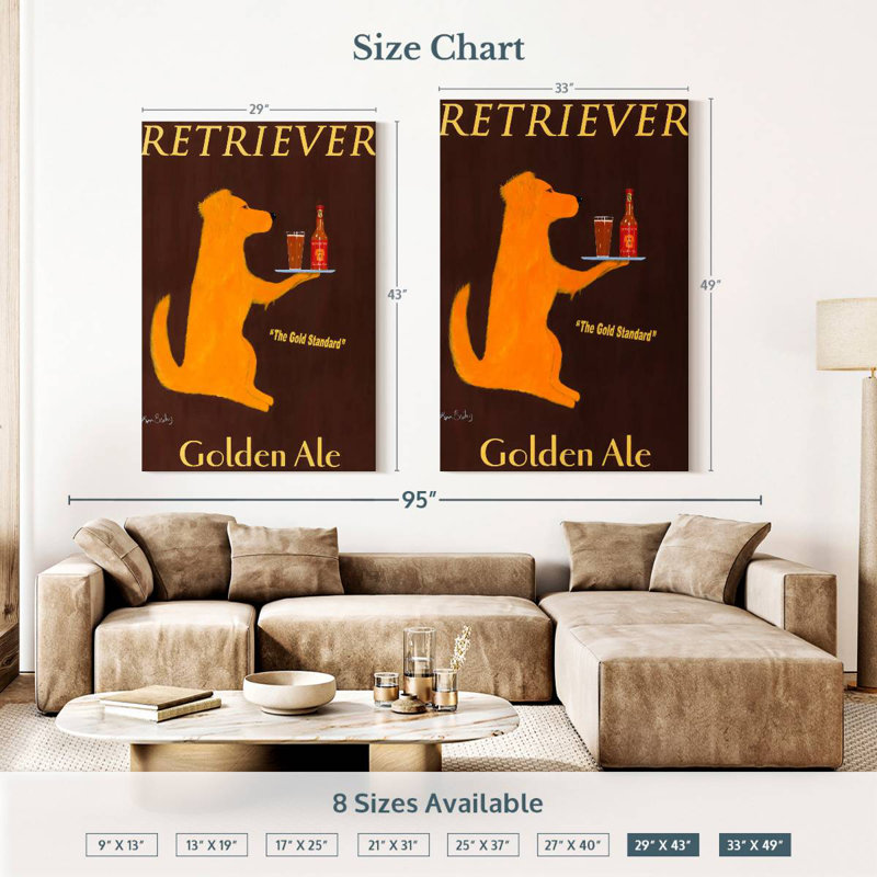 Yarlin Retriever Golden Ale, 51" H x 34" W