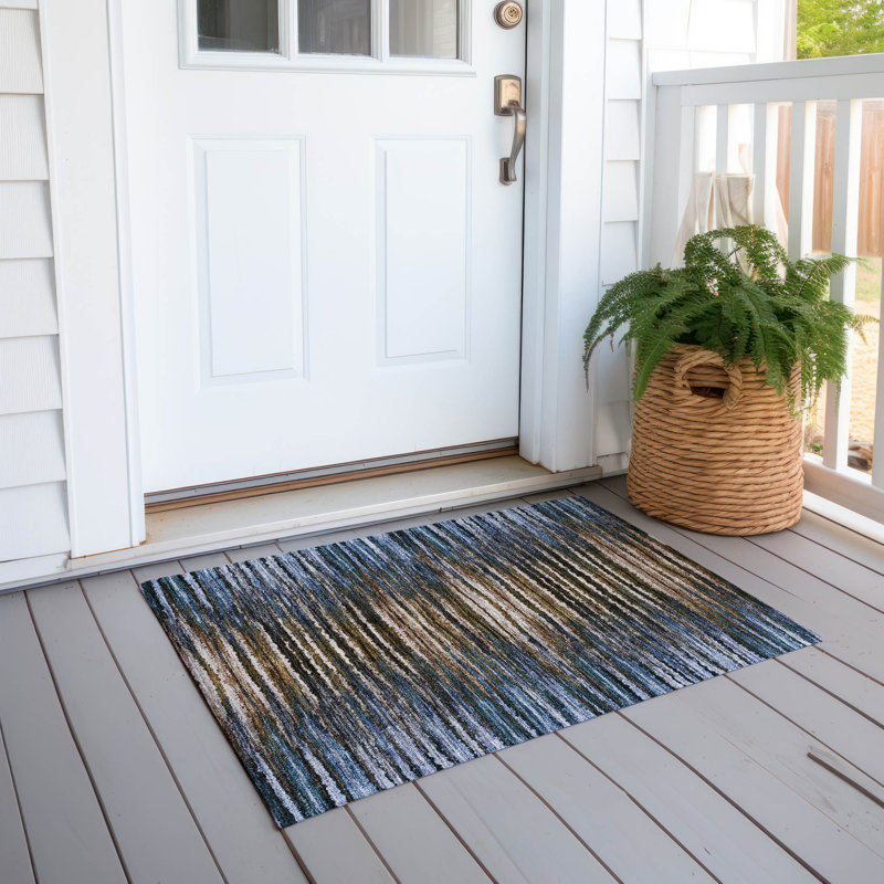 Altair Washable Striped Indoor / Outdoor Rug, Rectangle 1'8" x 2'6"