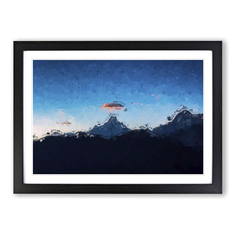 Fishtail Mountain Nepal in Abstract - Picture Frame Graphic Art Print, 27cm H x 36cm W x 2cm D, Black Framed