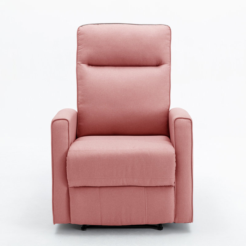 ALL-VV-5O17-URE-7563 Upholstered Recliner, Pink Polyester Blend