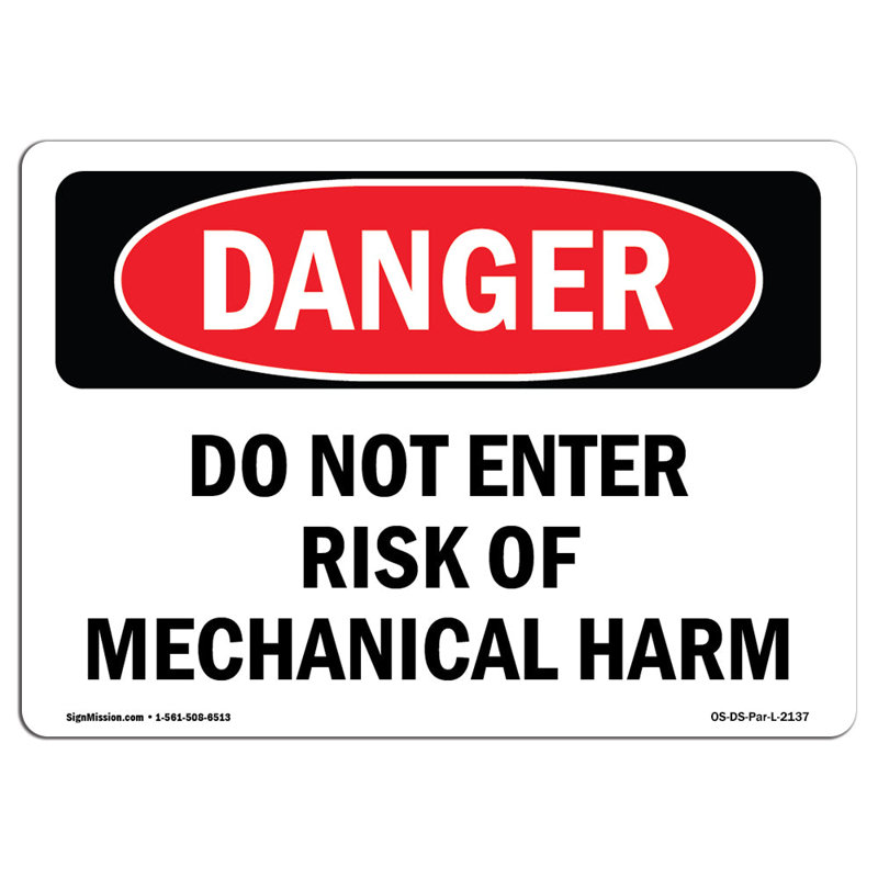 Signe de danger, H 18 po x l 24 po x P 0,1 po