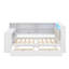 Lit plateforme en bois pleine grandeur avec compartiments, tiroirs, station de charge, DEL et bureau-1617961560