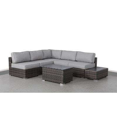 Hewie Wicker Fully Assembled 4 - Person Seating Group with Cushions