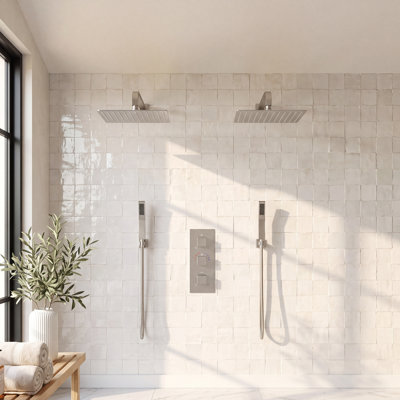 12" Thermostatic Dual Showerhead System