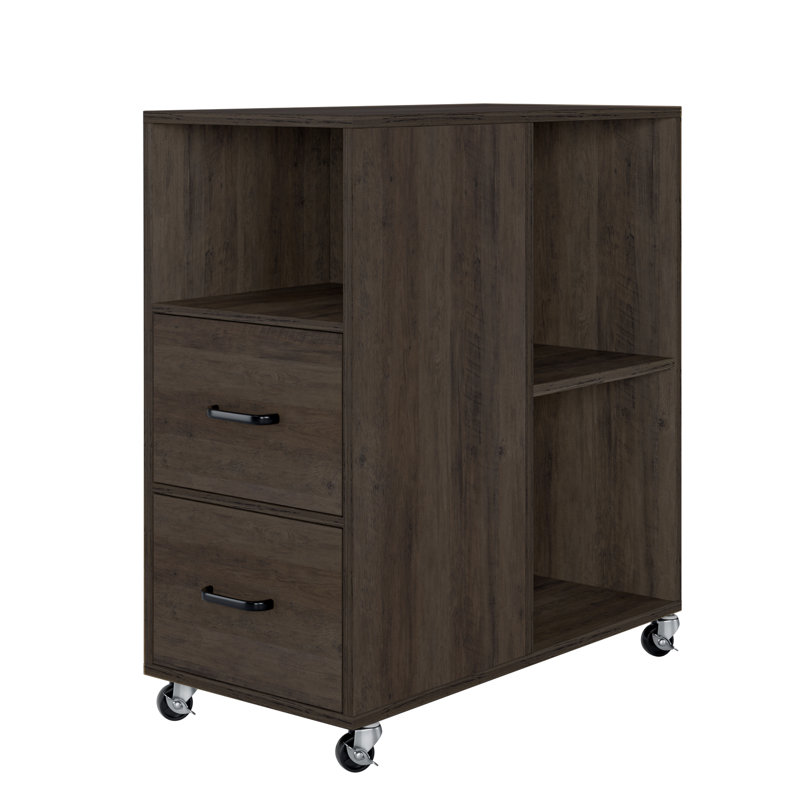 Bolebroke Side Table with Storage and Wheels, Living Room End Table