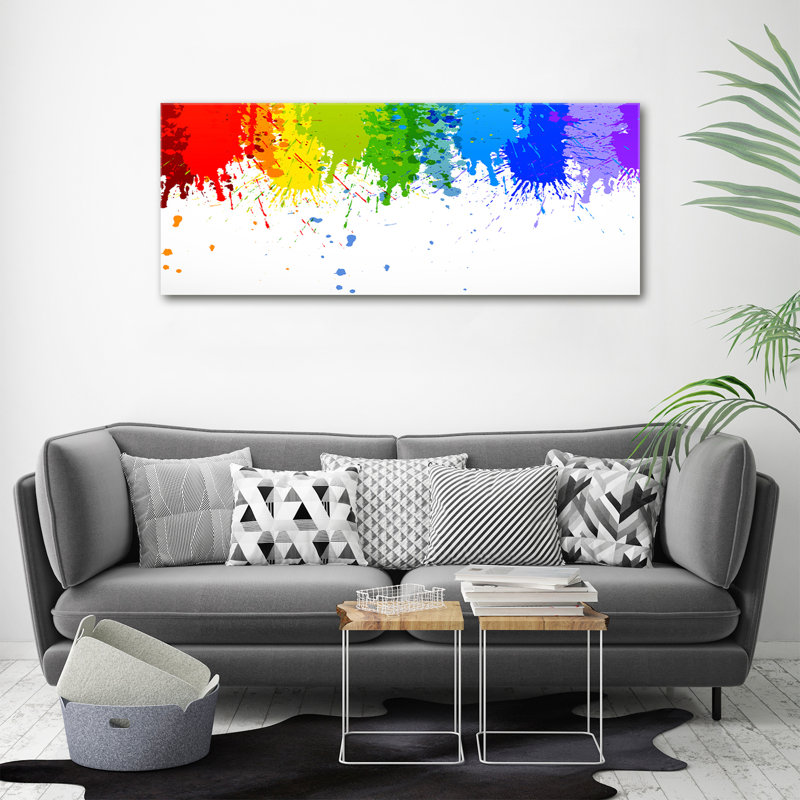 Rainbow Spots - Print, Canvas, 50cm H x 125cm W x 2cm D