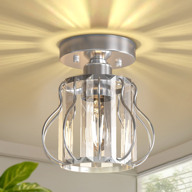 Mini-lustre en cristal 7 po (H), Chrome chrome