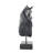Cleaster Resin Horse Decorative Black Sculpture with Black Rectangular Base