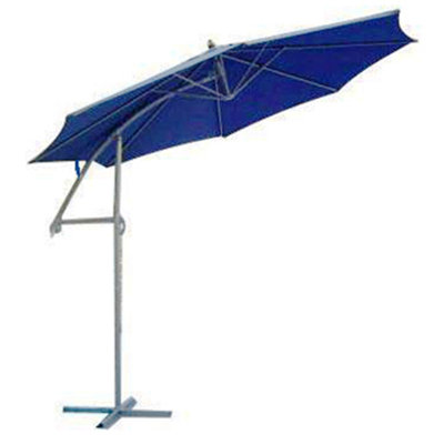 9.5ft Outdoor Patio Off Set Umbrella with Hand Crank Navy Blue
