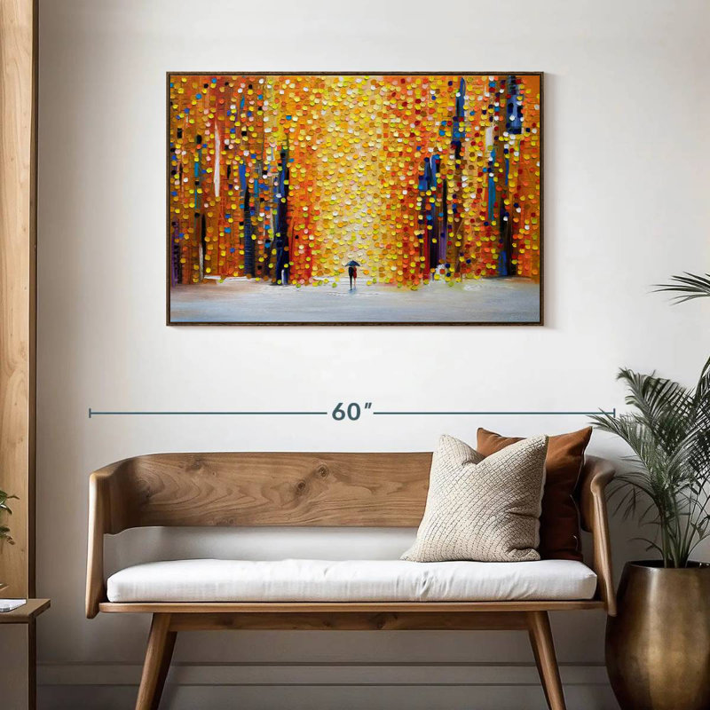 Coucher de soleil, Cadre flottant en noyer, 43 po x 29 po