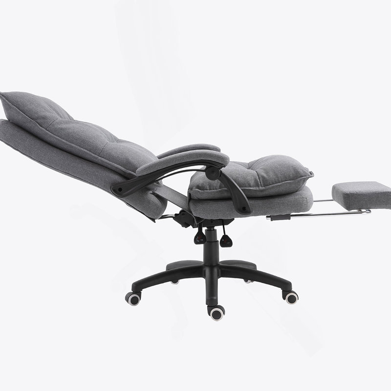 Fauteuil de bureau pivotant pivotant, inclinable avec repose-pieds rétractable et rembourrage double