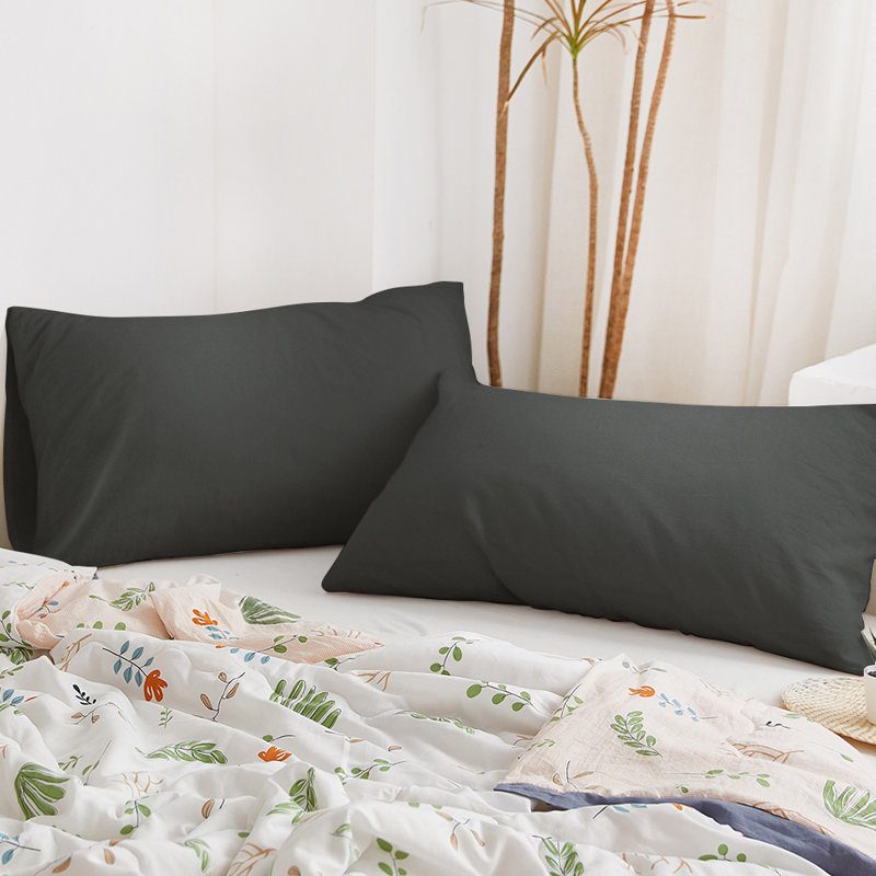 Taies d'oreiller en microfibre brossée avec fermeture à enveloppe, housses de coussin confortables toutes saisons, paquet de 2