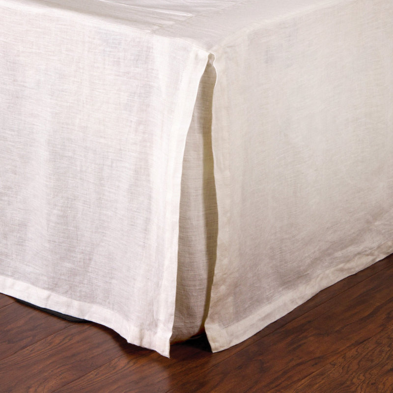 Linen Pleated Bed Skirt, Cream, King