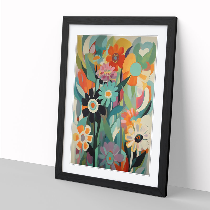 Orphism Flowers Vol.12 - Picture Frame Print, Black, 64cm H x 46cm W x 2cm D