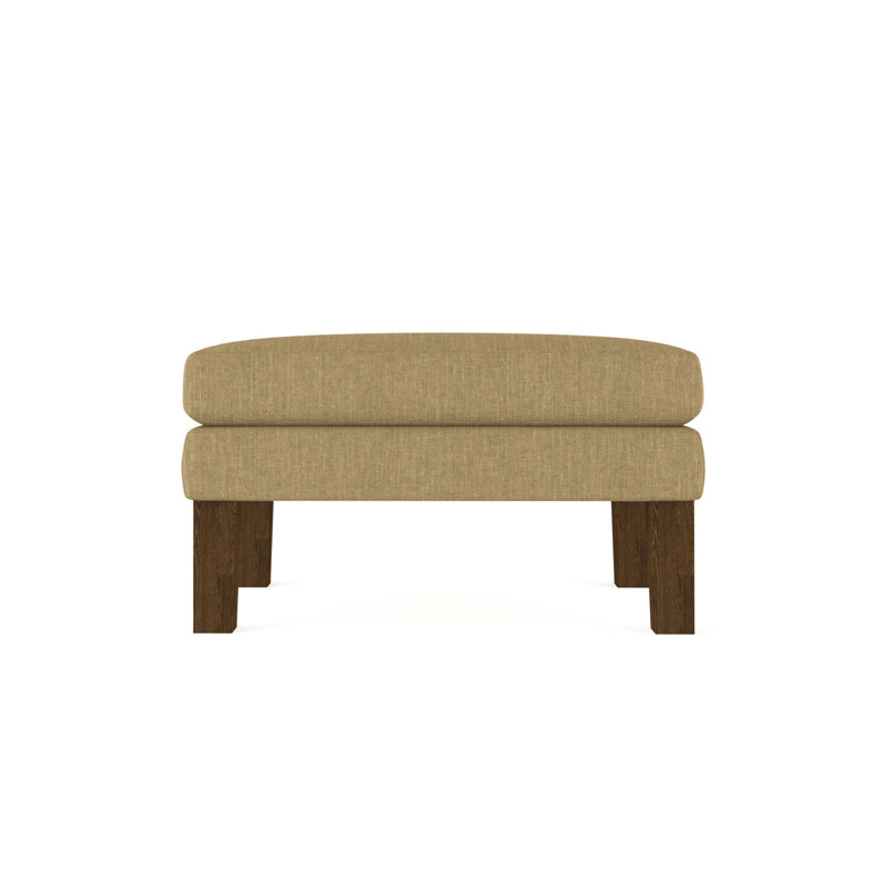 Charlton Ottoman, Plush Velvet Blue Print, Weathered