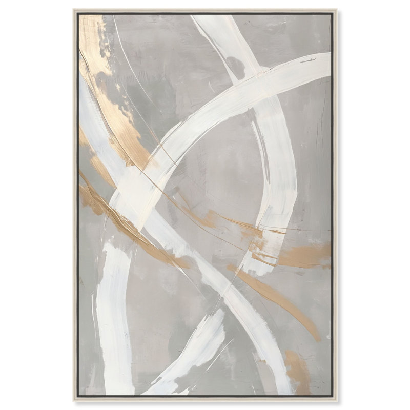 Silvered Spirals Canvas Elegant Gold Abstract by Art Remedy, 55" H x 37" W, Silver Framed