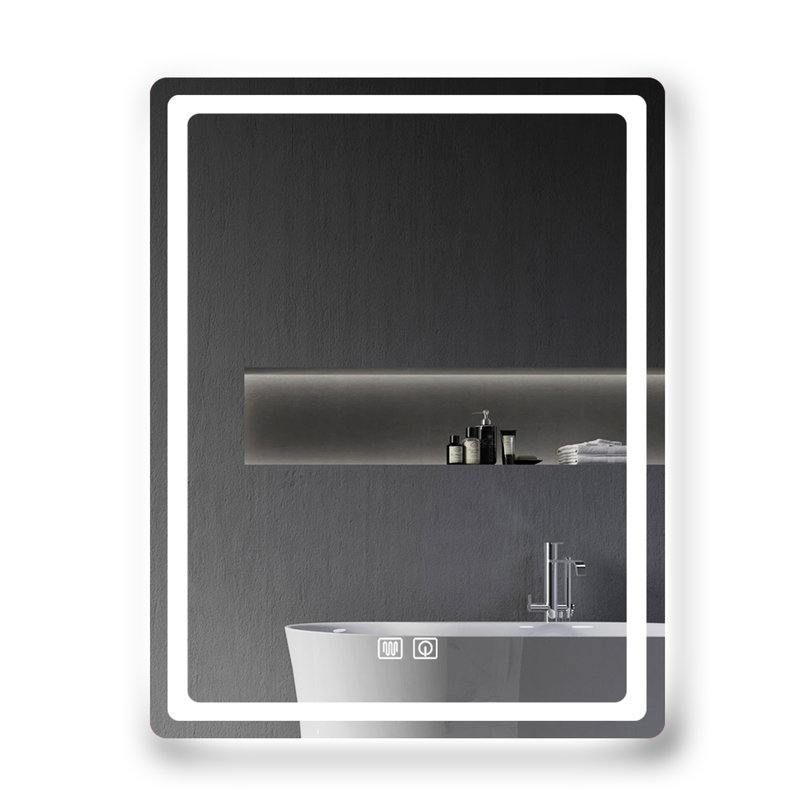 23*31in. Led Lighted Wall Mirror, Fog Function, Smooth Surface, Easy Assembly 31in. H Vanity -proof Technology, Convenient Operation
