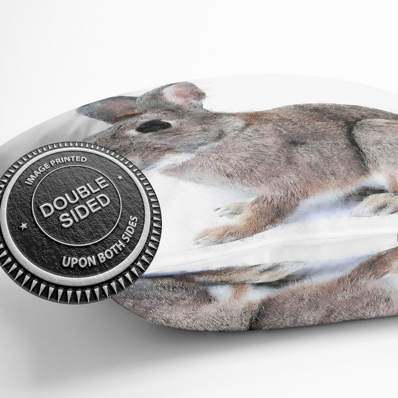 Brown Bunny Rabbit Cushion with Filling, 55cm H x 55cm W x 20cm D
