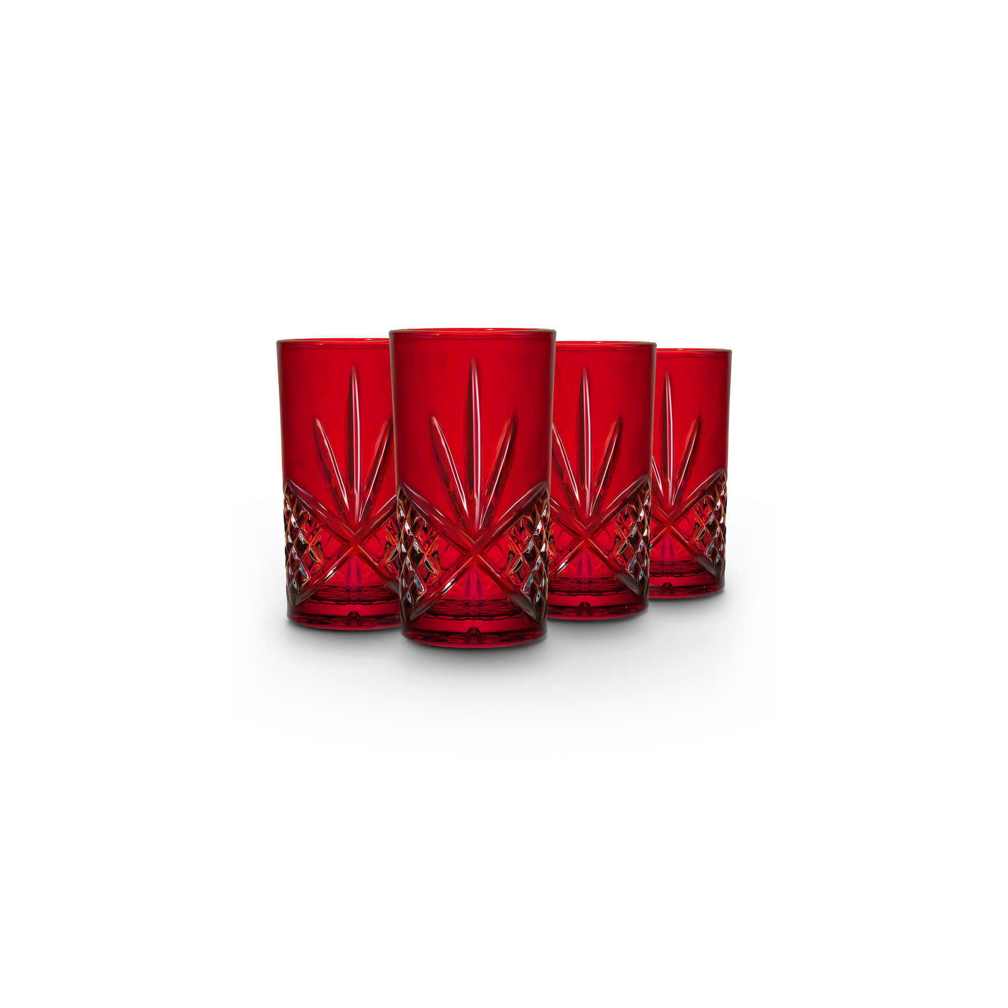 Dublin Crystal Highball Glass 12oz, Red