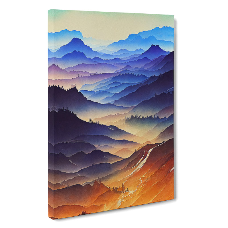 Mountain Landscape Painting No.5 - Wrapped Canvas Print, 50cm H x 35cm W x 3cm D