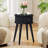Round End Table with Solid Wood Legs-1350553354
