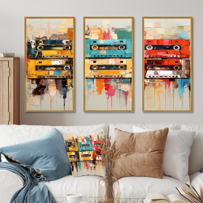Popart Cassette Tapes Nostalgy I - Cassette Tapes Wall Art Print Set