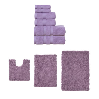 Ensemble de serviettes de bain 6 pièces et de tapis de bain 3 pièces Bruno Collection 100% coton doux (ensemble de 9)