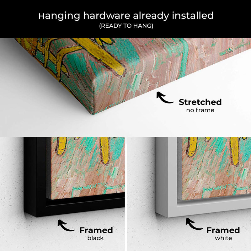 Yellow Bedroom Wall Art Canvas 7441, H 12 po x l 16 po, Cadre flottant noir