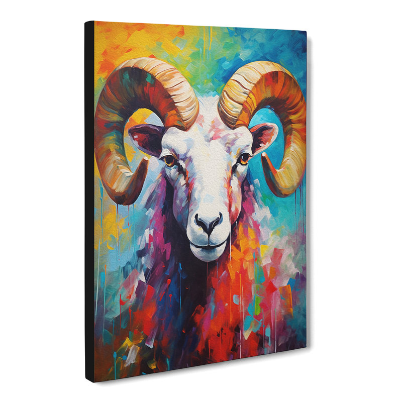 Ram Sheep Abstract - Print, 50cm H x 35cm W x 3cm D