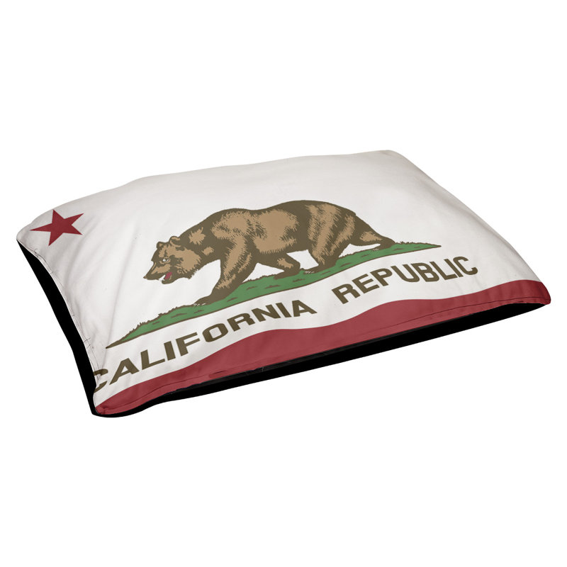 Coussin de concepteur california flag Burien, L 42 po x l 52 po, Noir