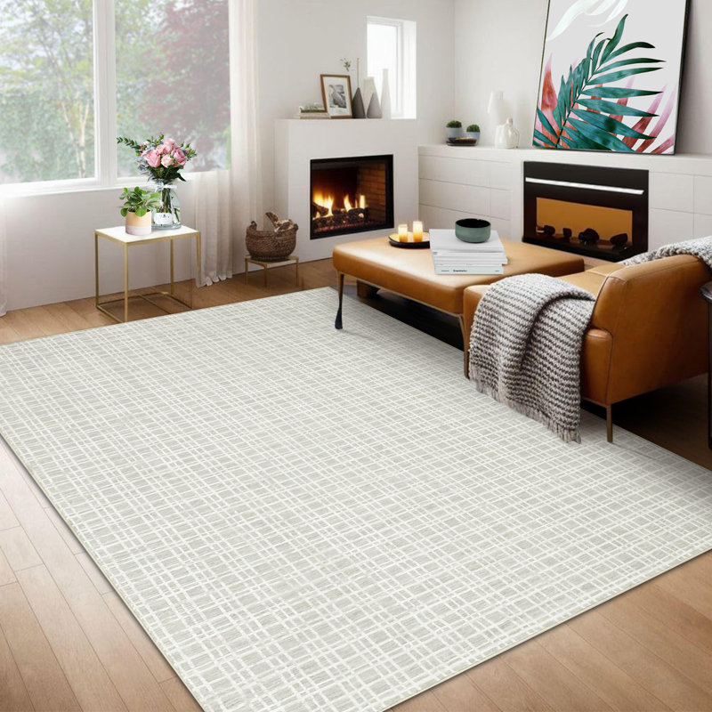 Indoor Modern Geometric Area Rug Washable Low Pile Soft Carpet for Home Decor, Rectangle 5' x 7'