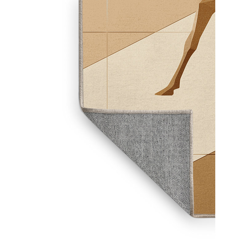 Tapis beige délavé à la machine Osazee Camel, 8 x 10
